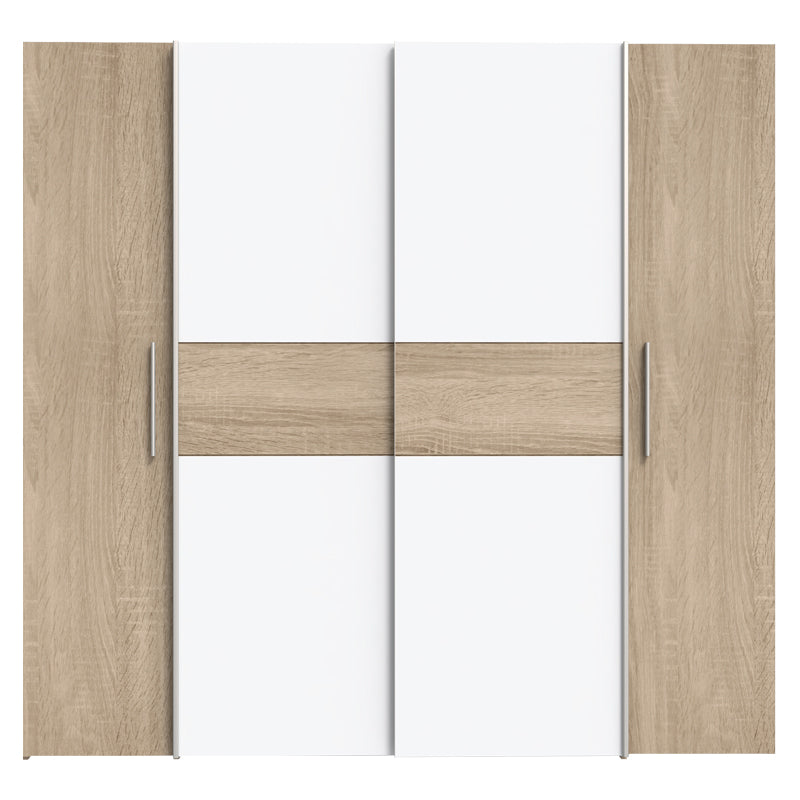Dulap Closet 4 usi sonoma stejar alb melamina, 200x61x190 cm