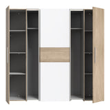 Dulap Closet 4 usi sonoma stejar alb melamina, 200x61x190 cm