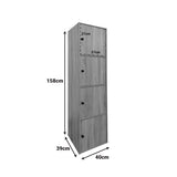 Dulap coloana Gabino, Lemn, 40x39x158 cm - Alb