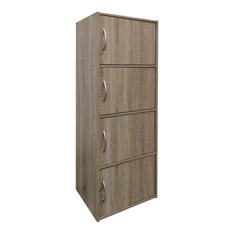Dulap coloana Soline, Lemn, Alb - Stejar, 40x34x120 cm