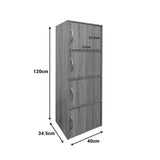 Dulap coloana Soline, Lemn, Alb - Stejar, 40x34x120 cm - Stejar