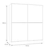 Dulap cu 2 uși și rafturi Noez I, Lemn, Alb, 170x61x190 cm