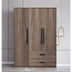 Dulap cu 3 usi Edritte, Nuc deschis, 120x52x195 cm