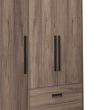Dulap cu 3 usi Edritte, Nuc deschis, 120x52x195 cm