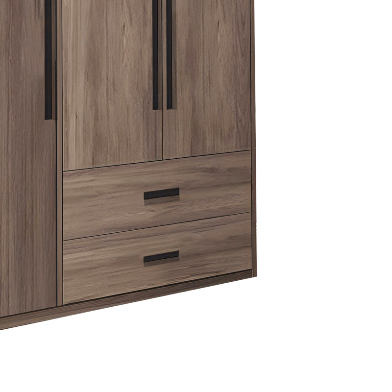 Dulap cu 3 usi Edritte, Nuc deschis, 120x52x195 cm, perspectiva suplimentara