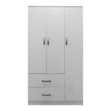 Dulap Athos cu 3 usi si 2 sertare, 90x42x180 cm - Alb