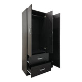 Dulap Athos cu 3 usi si 2 sertare, 90x42x180 cm - Nuc