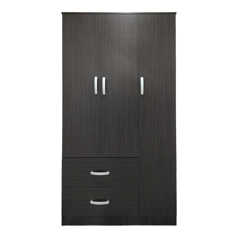 Dulap Athos cu 3 usi si 2 sertare, 90x42x180 cm - Nuc