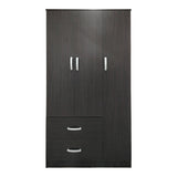 Dulap Athos cu 3 usi si 2 sertare, 90x42x180 cm - Nuc