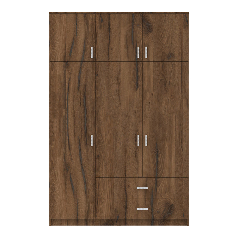 Dulap cu 3 uși și sertare Royal, Lemn, Nuc-Stejar, 150x58x230 cm, perspectiva suplimentara