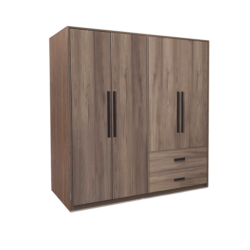 Dulap cu 4 usi Edritte cu sertare nuc, deschis, 160x52x195 cm, imagine suplimentara
