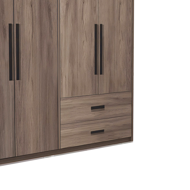 Dulap cu 4 usi Edritte cu sertare nuc, deschis, 160x52x195 cm, perspectiva suplimentara
