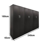 Dulap Athos cu 6 usi, 240x42x180 cm - Nuc
