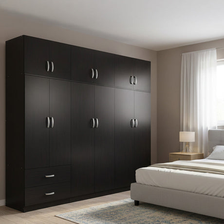 Dulap Athos I cu 6 usi si loft, 240x42x240 cm
