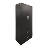 Dulap Athos I cu 6 usi si loft, 240x42x240 cm - Nuc