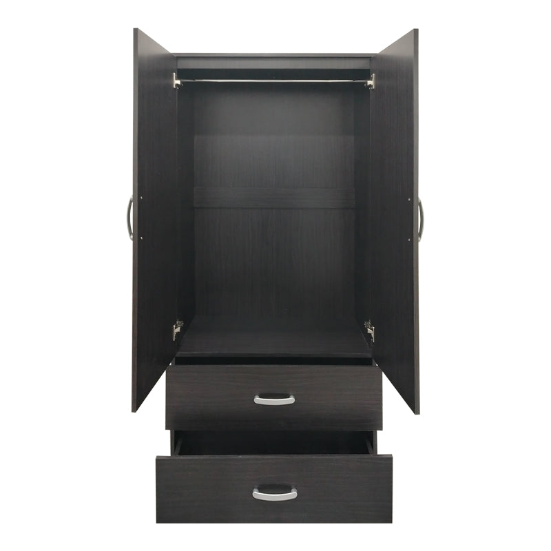 Dulap Athos I cu 6 usi si loft, 240x42x240 cm - Nuc