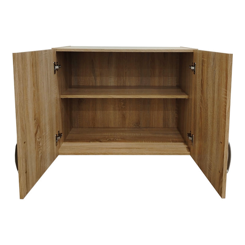 Dulap Athos cu 6 usi, sertare si loft, 240x42x240 cm - Stejar