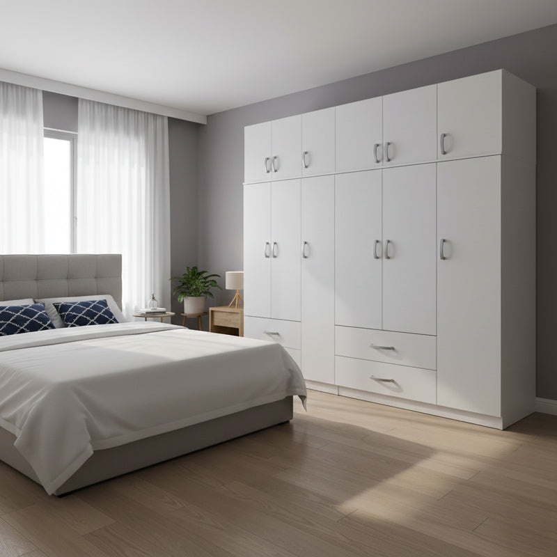 Dulap Athos cu 6 usi si loft, 180x42x240 cm - Dulap Athos cu 6 usi si loft, 180x42x240 cm - 383-000234
