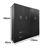 Dulap Athos cu 5 usi, 170x42x180 cm - Nuc