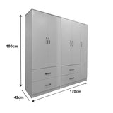 Dulap Athos cu 5 usi, 170x42x180 cm - Alb
