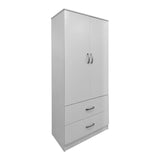 Dulap Athos cu 5 usi si loft, 170x42x240 cm - Alb
