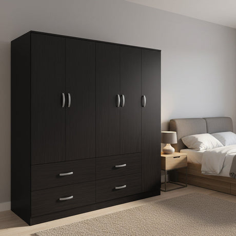 Dulap Athos cu 5 usi si loft, 170x42x240 cm