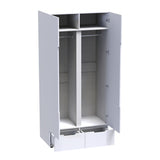Dulap cu doua usi Afina, Alb Lucios, 100x57x213 cm
