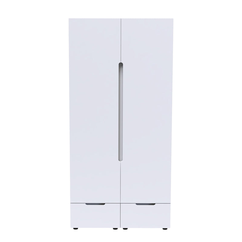 Dulap cu doua usi Afina, Alb Lucios, 100x57x213 cm