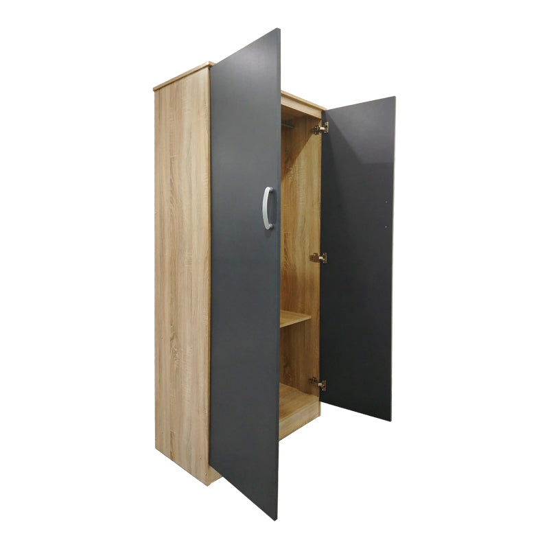 Dulap Athos cu 2 usi, 80x42x180 cm - Sonoma-Antracit