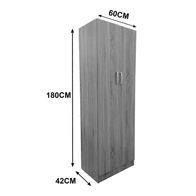 Dulap Athos cu 2 usi, 60x42x180 cm - Sonoma-Antracit