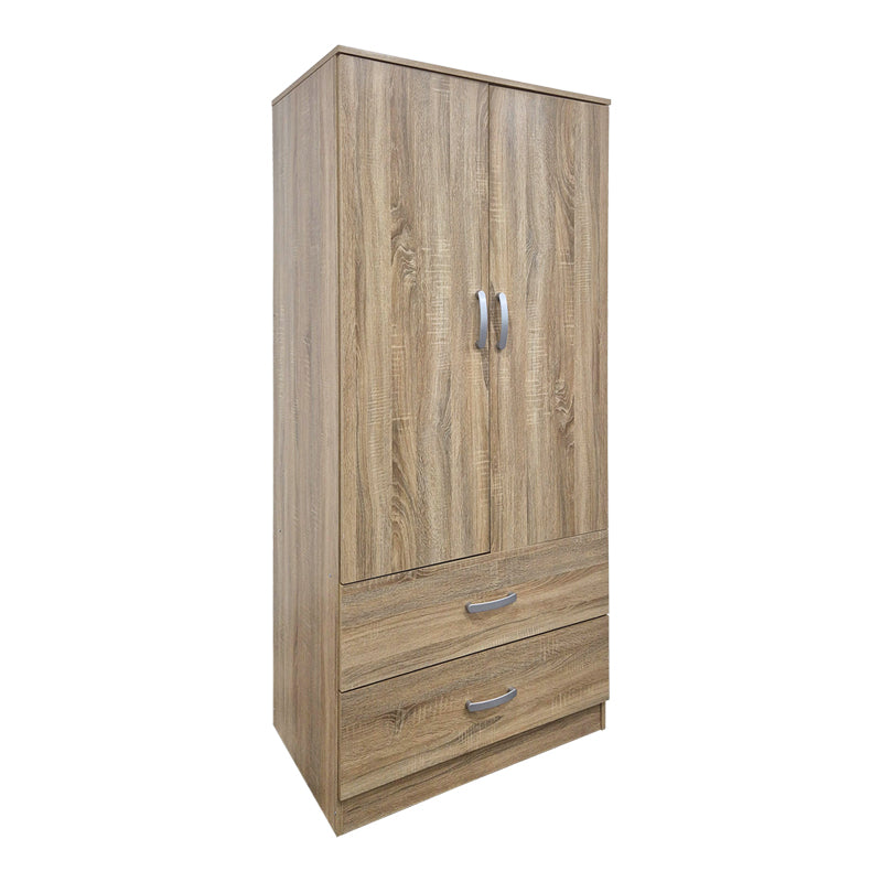 Dulap de haine Alvia cu 2 uși și 2 sertare, Diverse culori, 80x52x180 cm - Dulap de haine Double-leaf wardrobe cu 2 drawers Alvia, Diverse culori, 80x52x180 cm - 383-000174