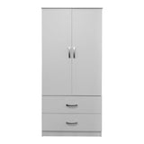 Dulap Athos cu 2 usi si 2 sertare, 80x42x180 cm - Alb