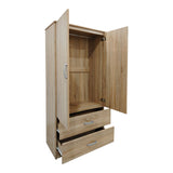 Dulap Athos cu 2 usi si 2 sertare, 80x42x180 cm - Stejar
