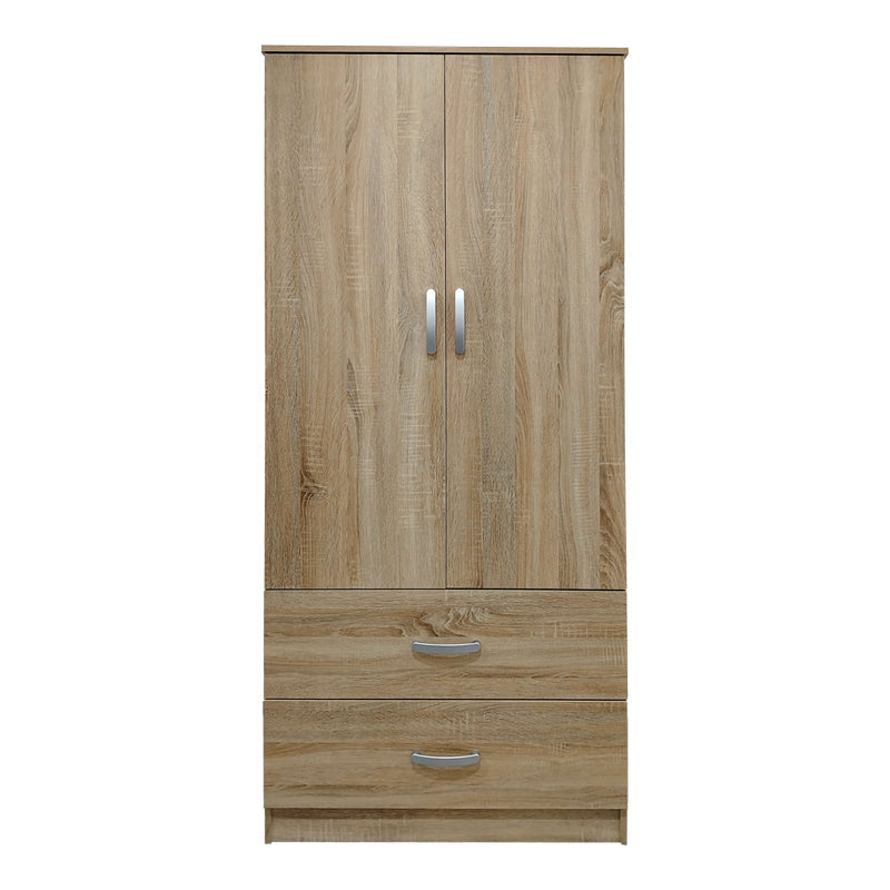 Dulap Athos cu 2 usi si 2 sertare, 80x42x180 cm - Stejar