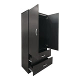 Dulap Athos cu 2 usi si 2 sertare, 80x42x180 cm - Nuc