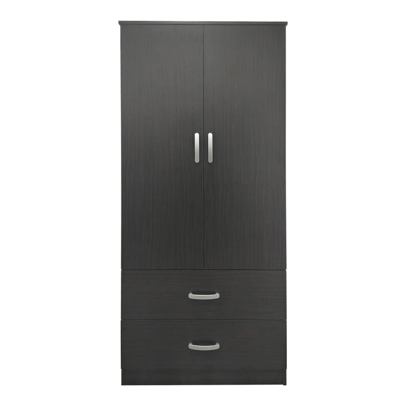 Dulap Athos cu 2 usi si 2 sertare, 80x42x180 cm - Nuc