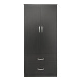 Dulap Athos cu 2 usi si 2 sertare, 80x42x180 cm - Nuc