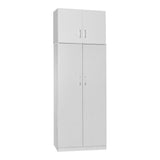 Dulap Athos cu 2 usi si loft, 80x42x240 cm - Alb