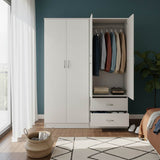 Dulap Athos cu 4 usi, 160x42x180 cm - Alb