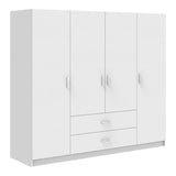 Dulap cu patru uși Royal, Lemn, Alb - Stejar, 200x58x177 cm - Dulap cu patru uși Royal, Lemn, Alb - Stejar, 200x58x177 cm - 361-000112