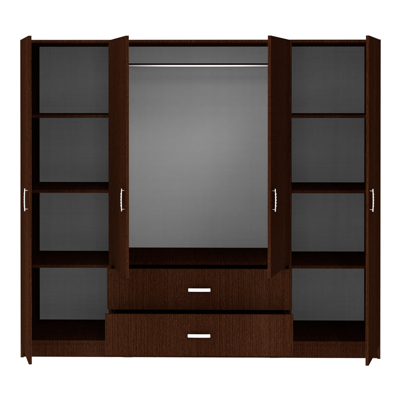 Dulap cu patru uși Royal, Wenge, 200x58x177 cm, perspectiva suplimentara