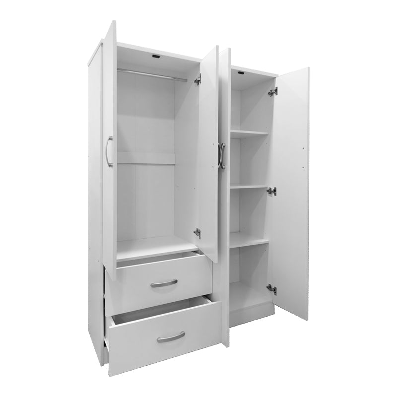 Dulap Lego cu 4 usi si 2 sertare, 121x42x181 cm - Alb