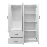 Dulap Lego cu 4 usi si 2 sertare, 121x42x181 cm - Alb