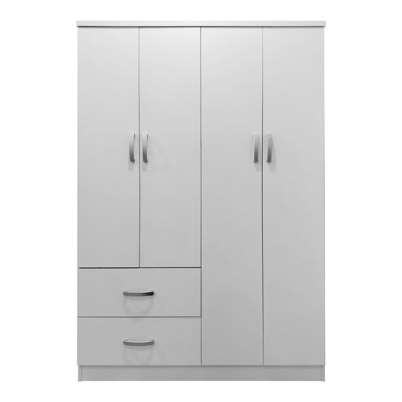 Dulap Lego cu 4 usi si 2 sertare, 121x42x181 cm - Alb