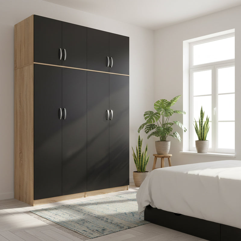 Dulap Athos I cu 4 usi si loft, 160x42x240 cm - Dulap Athos I cu 4 usi si loft, 160x42x240 cm - 383-000287