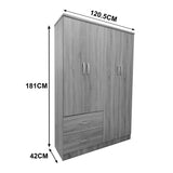 Dulap Lego cu 4 usi si 2 sertare, 121x42x181 cm - Sonoma-Alb