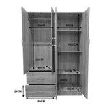 Dulap Lego cu 4 usi si 2 sertare, 121x42x181 cm - Sonoma-Alb