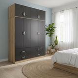 Dulap Athos cu 4 usi, sertare si loft, 160x42x240 cm - Dulap Athos cu 4 usi, sertare si loft, 160x42x240 cm