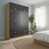 Dulap Athos cu 4 usi, sertare si loft, 160x42x240 cm