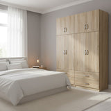 Dulap Athos cu 4 usi, sertare si loft, 160x42x240 cm - Dulap Athos cu 4 usi, sertare si loft, 160x42x240 cm - 383-000259